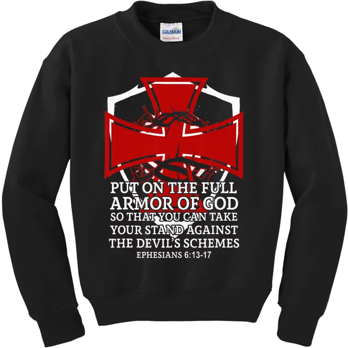 Knight Templar Christian Armor Of God Kids Sweatshirt