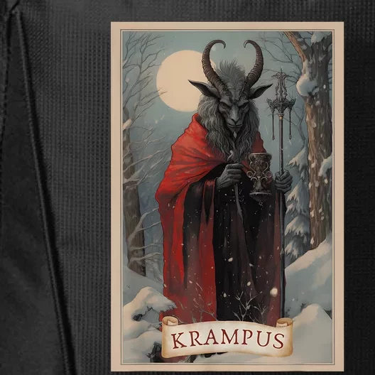 Krampus Tarot Card Design Xmas Hail Santa Christmas City Backpack