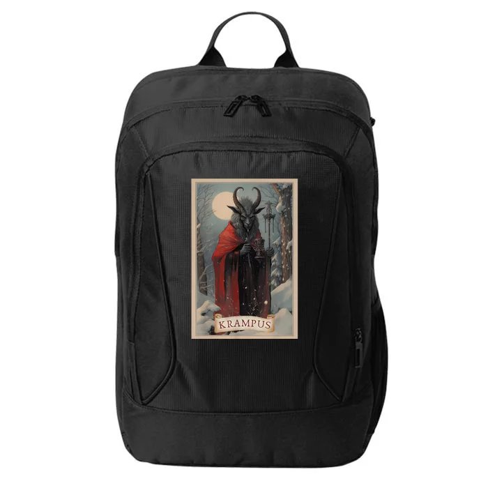 Krampus Tarot Card Design Xmas Hail Santa Christmas City Backpack