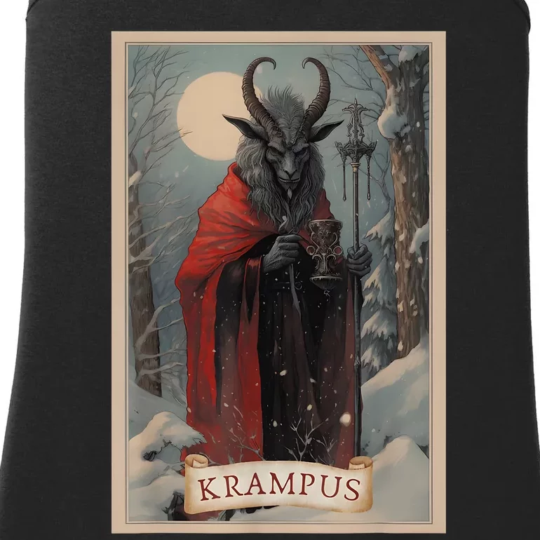 Krampus Tarot Card Design Xmas Hail Santa Christmas Ladies Essential Tank