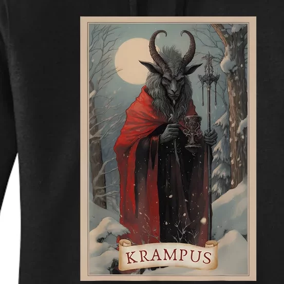 Krampus Tarot Card Design Xmas Hail Santa Christmas Women's Pullover Hoodie