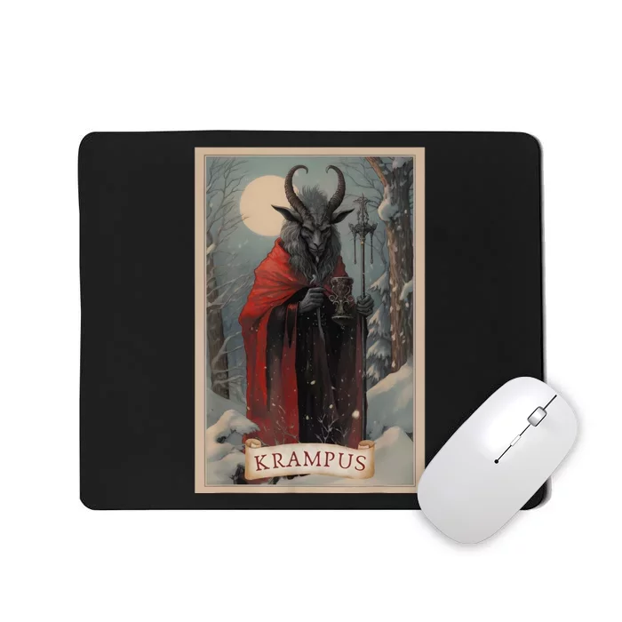 Krampus Tarot Card Design Xmas Hail Santa Christmas Mousepad