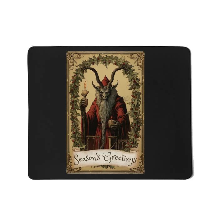 Krampus Tarot Card Design Christmas Season Evil Pajama Xmas Mousepad