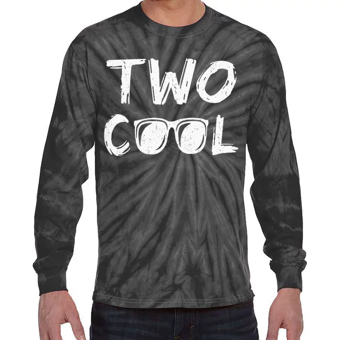 Kids Two Cool 2nd Birthday Gift 2 Year Old Second Bday Tie-Dye Long Sleeve Shirt