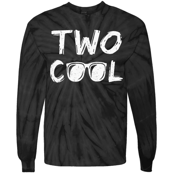 Kids Two Cool 2nd Birthday Gift 2 Year Old Second Bday Tie-Dye Long Sleeve Shirt