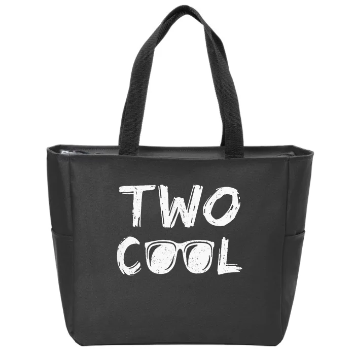 Kids Two Cool 2nd Birthday Gift 2 Year Old Second Bday Zip Tote Bag