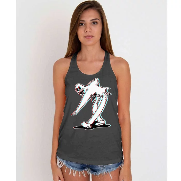 Koko The Clown Ghost Glitch Dancing Women's Knotted Racerback Tank