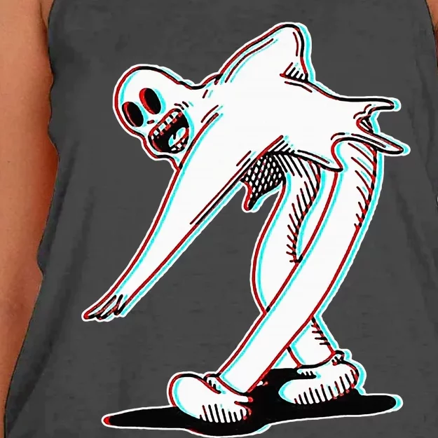 Koko The Clown Ghost Glitch Dancing Women's Knotted Racerback Tank