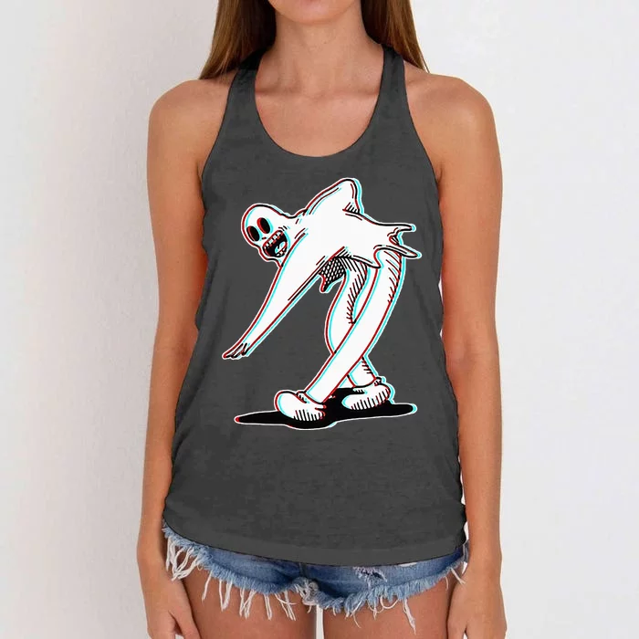 Koko The Clown Ghost Glitch Dancing Women's Knotted Racerback Tank