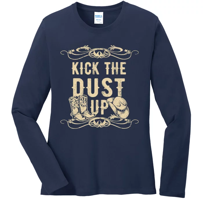 Kick The Dust Up Shirt Country Vintage Tee For Dancers Ladies Long Sleeve Shirt