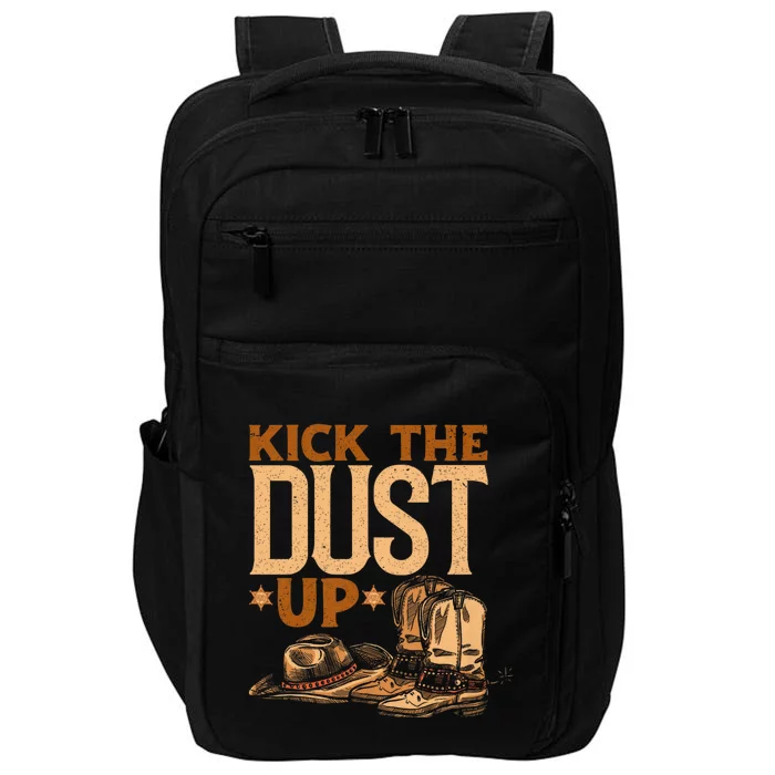 Kick The Dust Up Vintage Cowboys Western Line Dancing Impact Tech Backpack