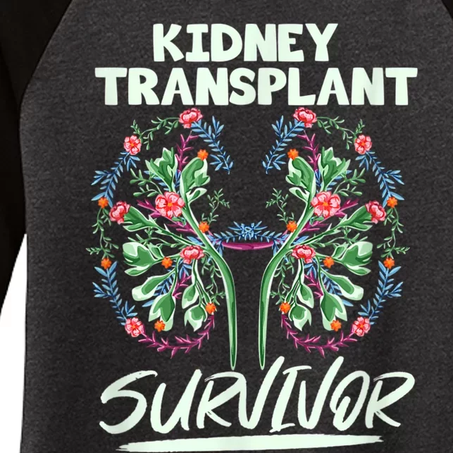 Kidney Transplant Design For An Organ Recipient Women's Tri-Blend 3/4-Sleeve Raglan Shirt