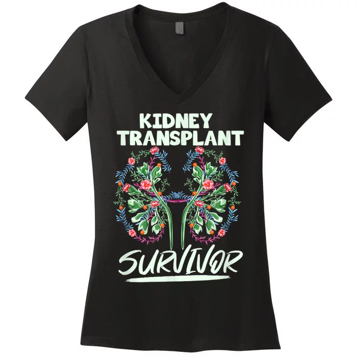 Kidney Transplant Design For An Organ Recipient Women's V-Neck T-Shirt