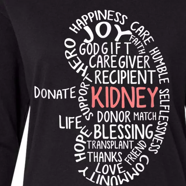 Kidney Transplant Donor Donate Surgery Recovery Womens Cotton Relaxed Long Sleeve T-Shirt