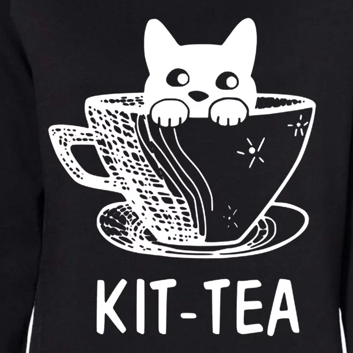 Kit Tea Funny Cat Lover Womens California Wash Sweatshirt