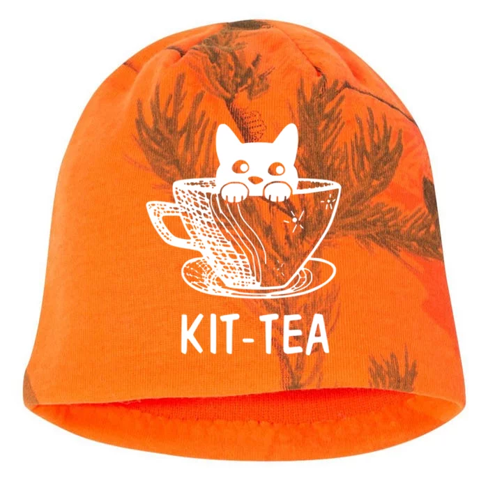 Kit Tea Funny Cat Lover Kati - Camo Knit Beanie