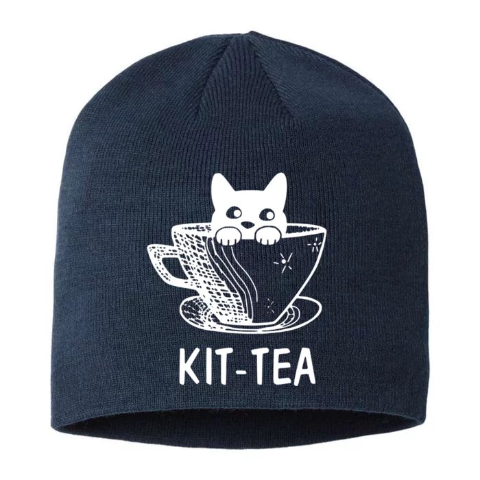 Kit Tea Funny Cat Lover 8 1/2in Sustainable Knit Beanie