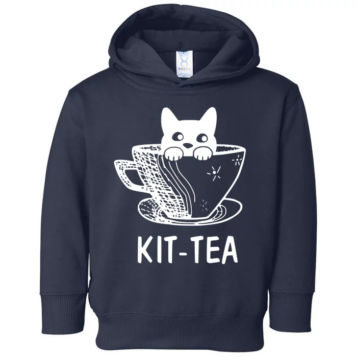 Kit Tea Funny Cat Lover Toddler Hoodie