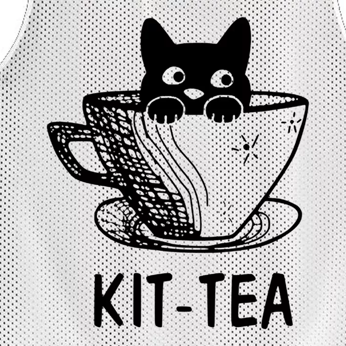 Kit Tea Funny Cat Lover Mesh Reversible Basketball Jersey Tank