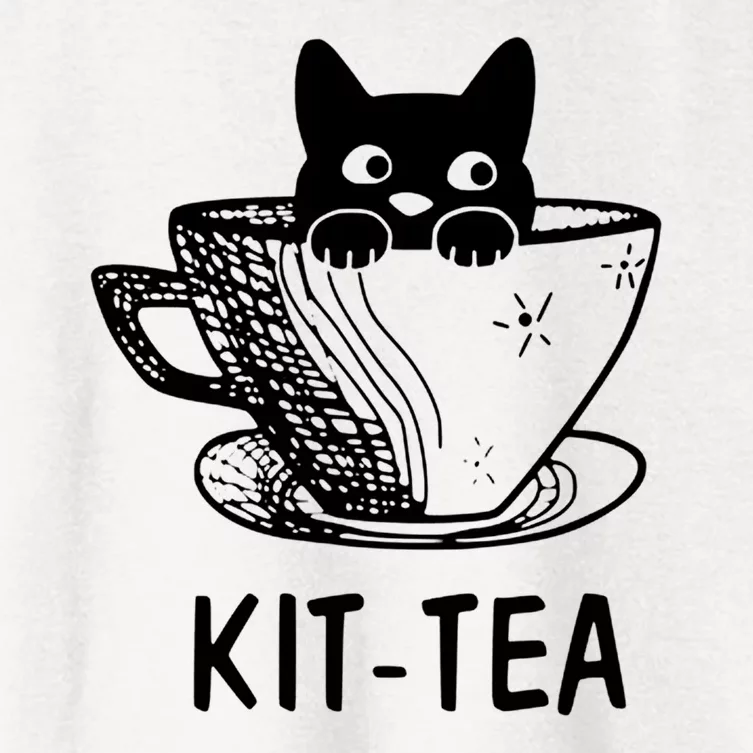 Kit Tea Funny Cat Lover Women's Crop Top Tee