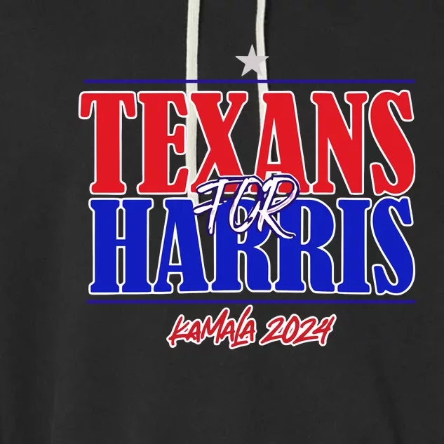 Kennidi Texans For Harris Kamala 2024 Garment-Dyed Fleece Hoodie