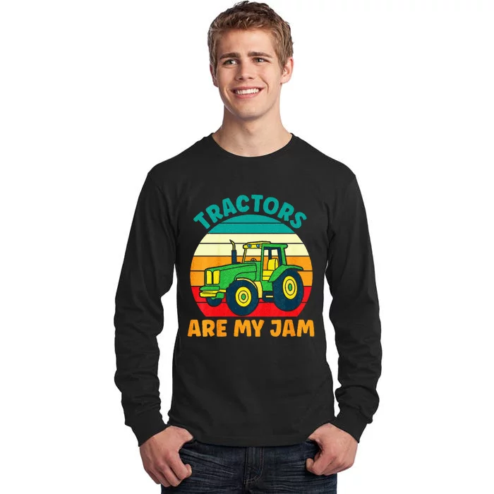 Kids Tractor Funny Boy Tractors Are My Jam Tall Long Sleeve T-Shirt