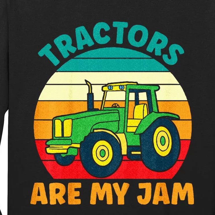 Kids Tractor Funny Boy Tractors Are My Jam Tall Long Sleeve T-Shirt