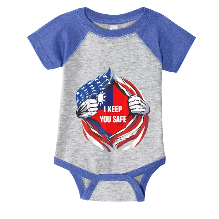 Keep Taiwan Free Gift I Keep You Safe West Taiwan China Map Gift Infant Baby Jersey Bodysuit