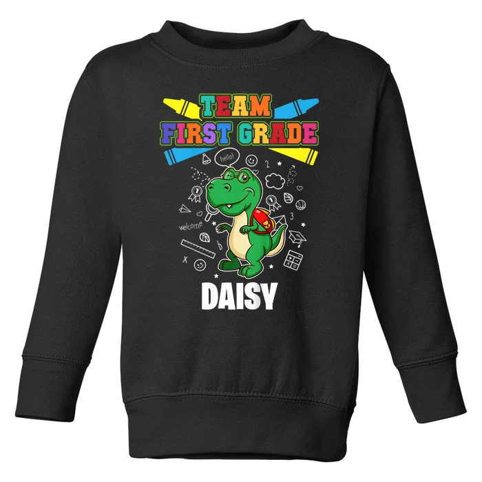 Kids Team First Grade Daisy Personalized Toddler Sweatshirt