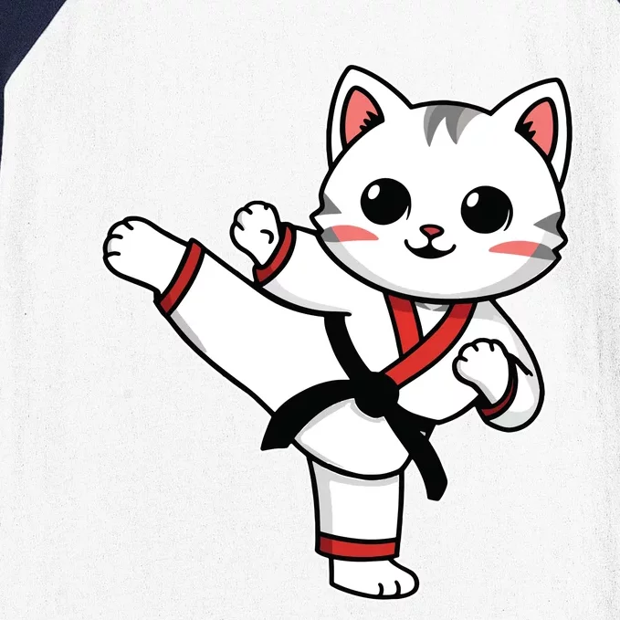 Karate Taekwondo Funny Cat Jiu Jitsu Women Girl Mma Baseball Sleeve Shirt