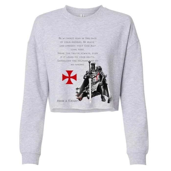 Knights Templar Faith In Jesus Christ Christian Faith & God Cropped Pullover Crew