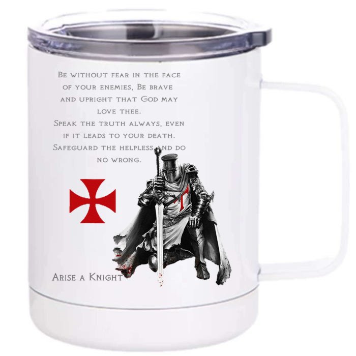 Knights Templar Faith In Jesus Christ Christian Faith & God Front & Back 12oz Stainless Steel Tumbler Cup