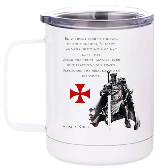 Knights Templar Faith In Jesus Christ Christian Faith & God Front & Back 12oz Stainless Steel Tumbler Cup