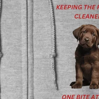 Keeping The Floors Clean One Bite At A Time. Lab Puppy. Full Zip Hoodie