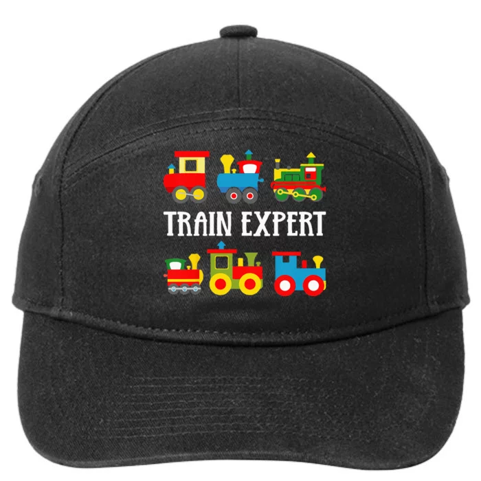 Kids Trains Funny Train Expert Kids 7-Panel Snapback Hat