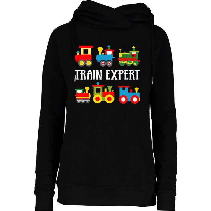 Kids Trains Funny Train Expert Kids Womens Funnel Neck Pullover Hood