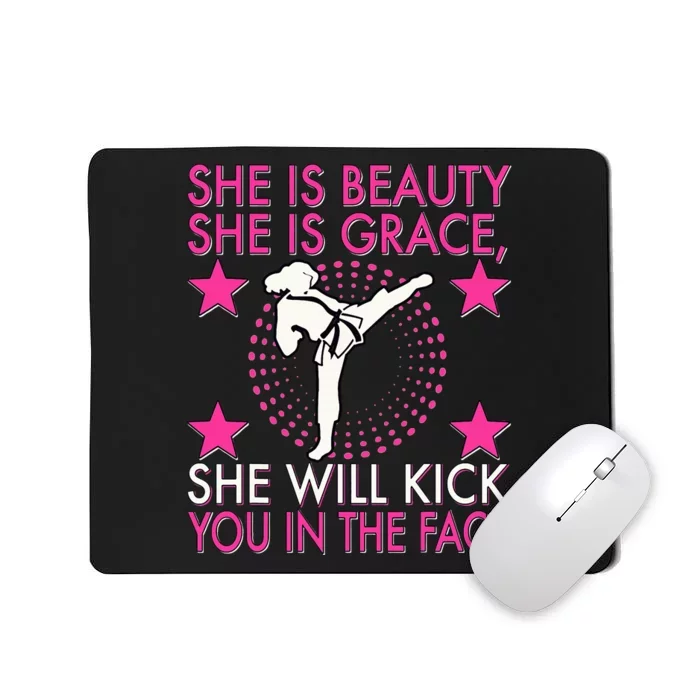 Karate Taekwondo Girl Wo Karate Kick Mousepad