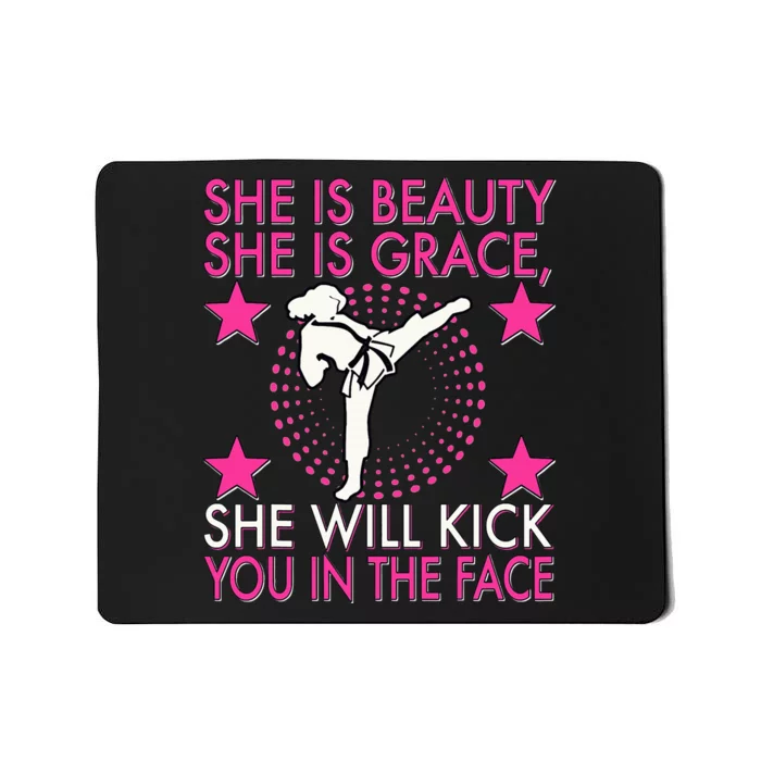 Karate Taekwondo Girl Wo Karate Kick Mousepad