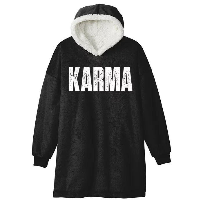 Karma Trending Graphic Tee Hooded Wearable Blanket