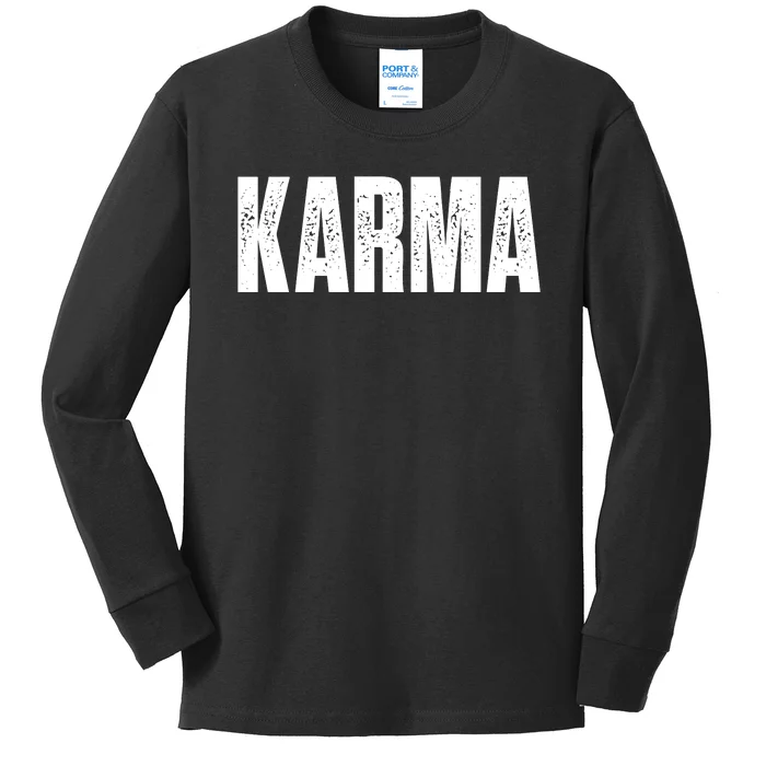 Karma Trending Graphic Tee Kids Long Sleeve Shirt