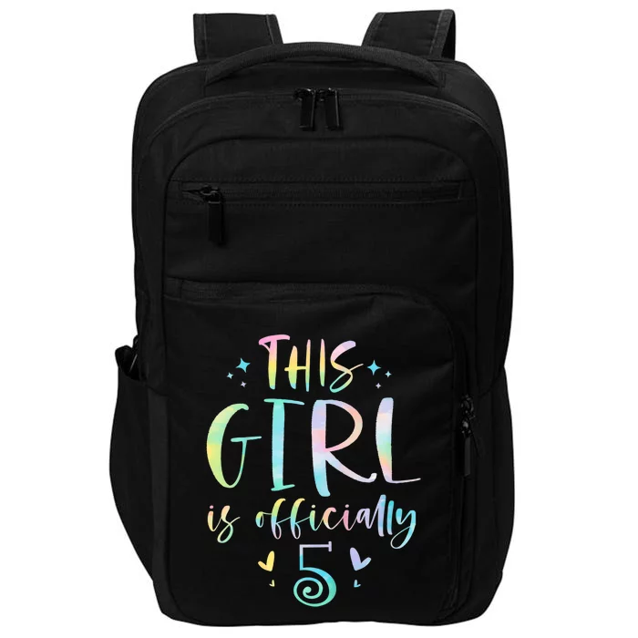 K.i.d.s This Girl Is Officially 5 Five Year Old 5th Birthday Girl Impact Tech Backpack