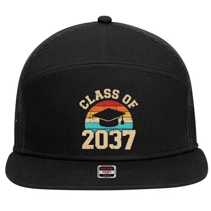 Kindergarten To Graduation Class Of 2037 Grow With Me 7 Panel Mesh Trucker Snapback Hat