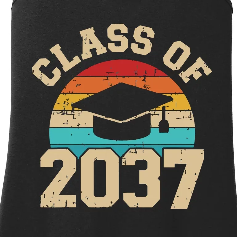 Kindergarten To Graduation Class Of 2037 Grow With Me Ladies Essential Tank