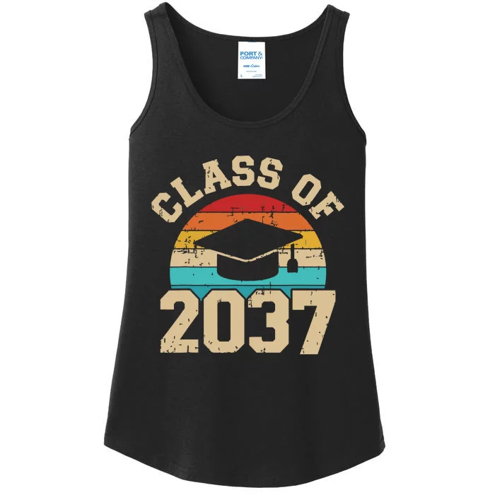 Kindergarten To Graduation Class Of 2037 Grow With Me Ladies Essential Tank