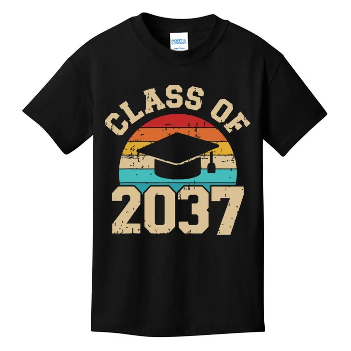 Kindergarten To Graduation Class Of 2037 Grow With Me Kids T-Shirt