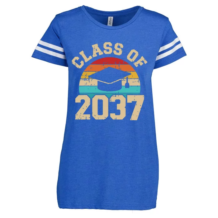 Kindergarten To Graduation Class Of 2037 Grow With Me Enza Ladies Jersey Football T-Shirt