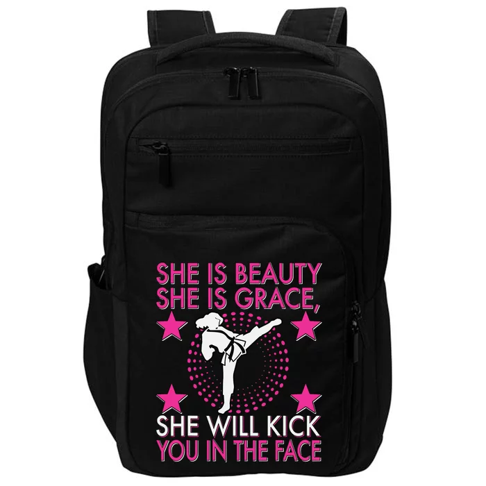 Karate Taekwondo Girl Women Karate Kick Impact Tech Backpack