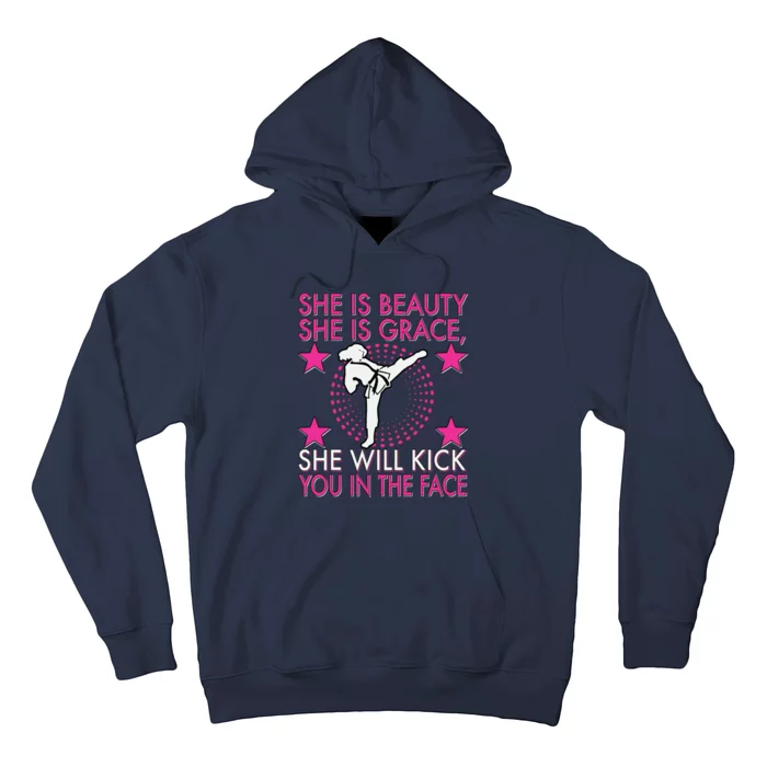 Karate Taekwondo Girl Women Karate Kick Hoodie