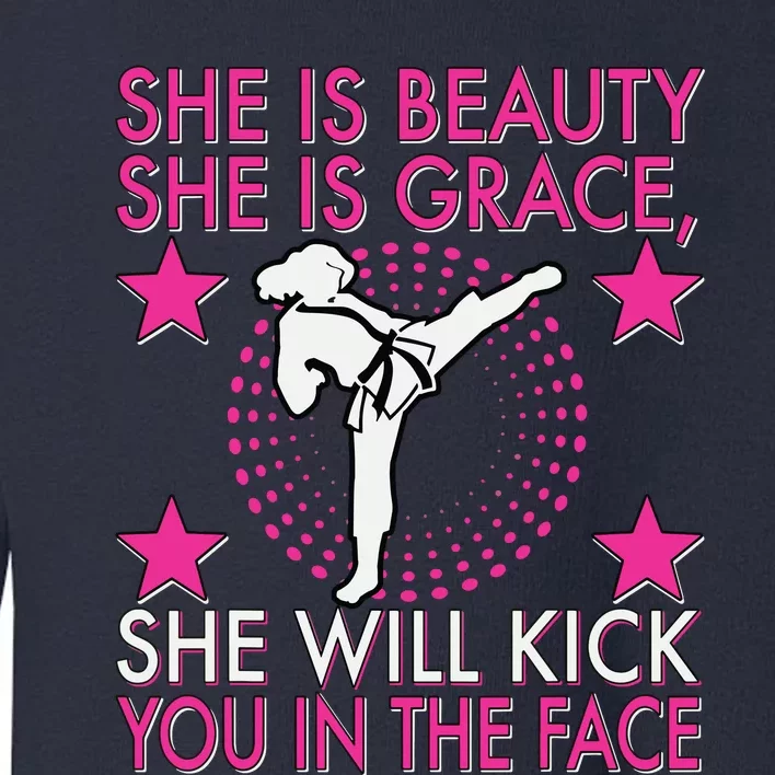 Karate Taekwondo Girl Women Karate Kick Toddler Sweatshirt