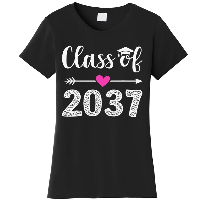 Kindergarten To Graduation Grow With Me Class Of 2037 Gift Women's T-Shirt